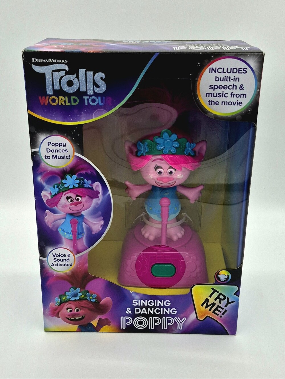 DreamWorks Trolls World Tour Singing Dancing Poppy Interactive Toy NIB